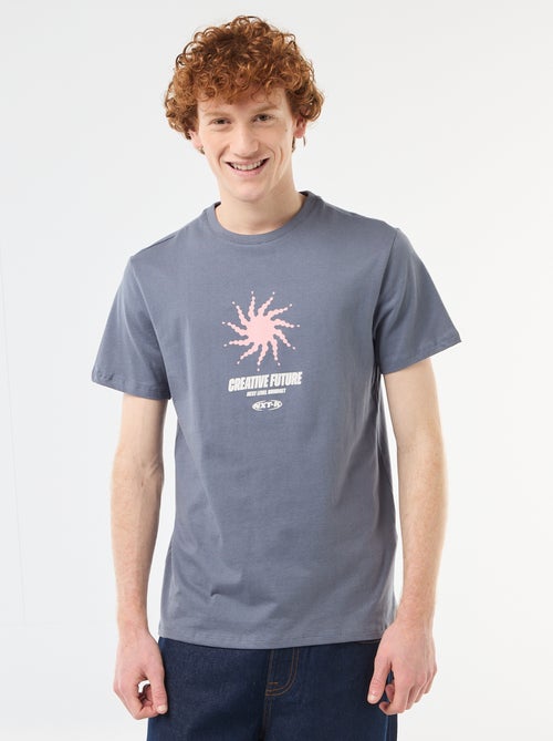 Camiseta estampada con diseño posicionado en algodón liso - Kiabi