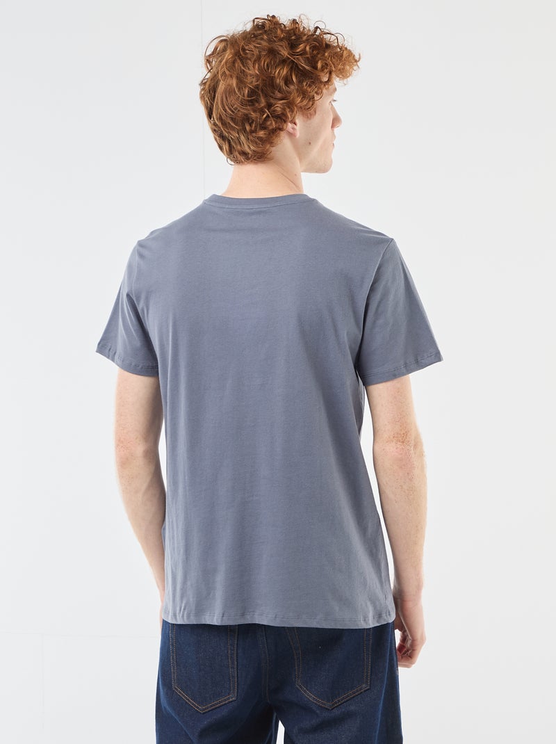 Camiseta estampada con diseño posicionado en algodón liso Gris - Kiabi
