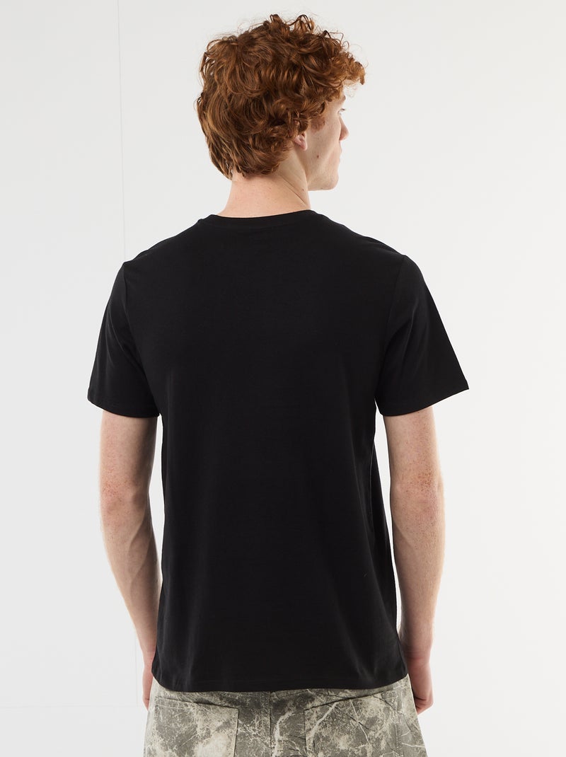 Camiseta estampada con diseño posicionado en algodón liso Negro - Kiabi