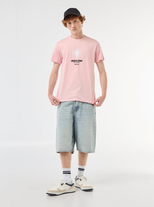 Camiseta estampada con diseño posicionado en algodón liso - Kiabi