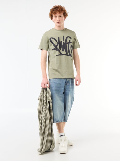 Camiseta estampada con diseño posicionado en algodón liso - Kiabi