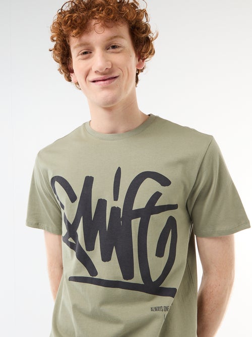 Camiseta estampada con diseño posicionado en algodón liso - Kiabi