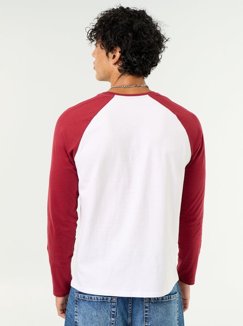 Camiseta estampada con mangas largas raglán - Kiabi