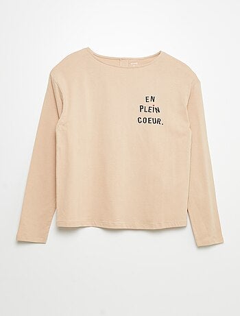 Camiseta estampada con mensaje - colección fácil de poner