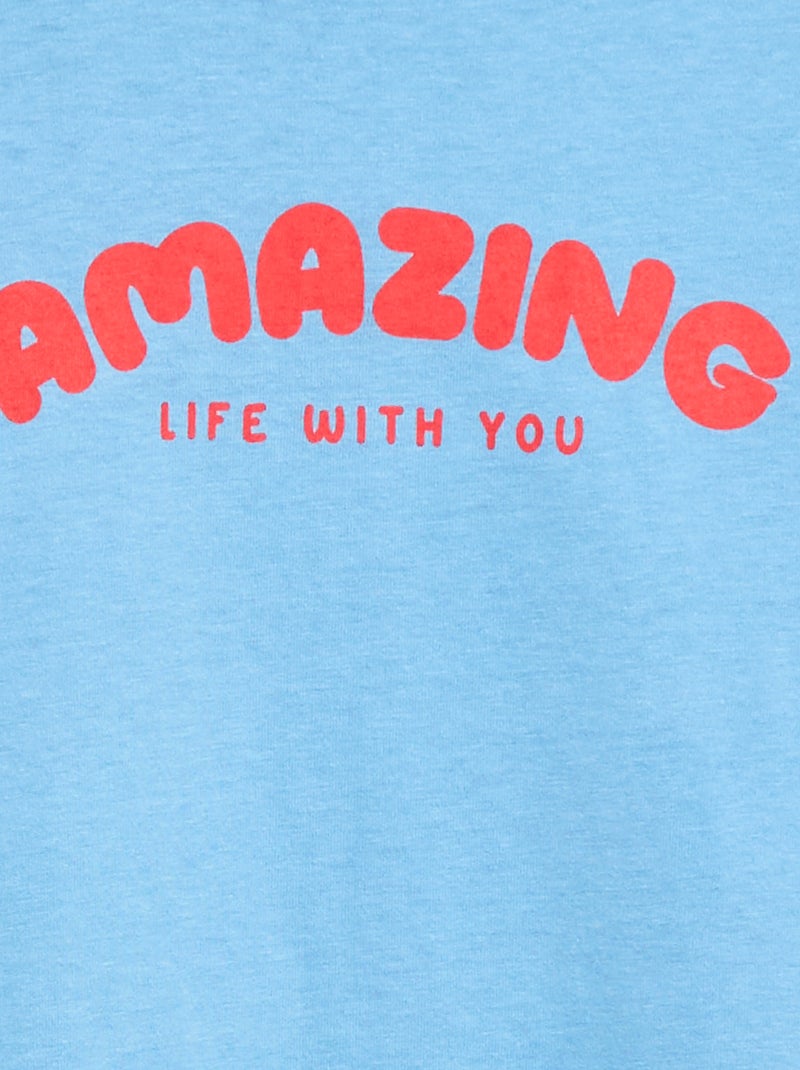 Camiseta estampada con mensaje Azul - Kiabi