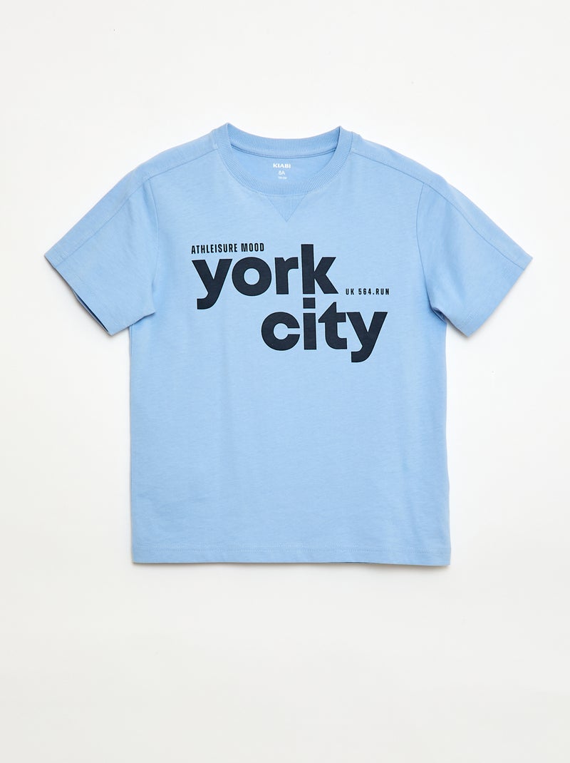 Camiseta estampada con mensaje Azul - Kiabi