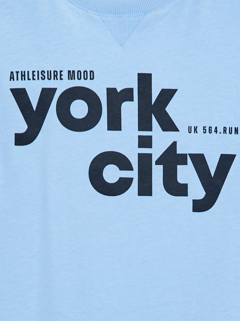 Camiseta estampada con mensaje Azul - Kiabi