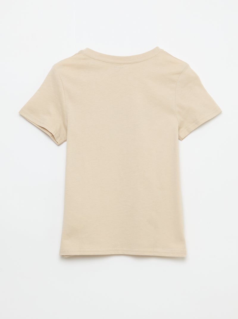 Camiseta estampada con mensaje Beige - Kiabi