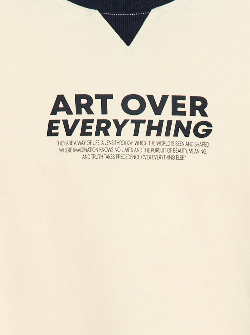 Camiseta estampada con mensaje Blanco - Kiabi