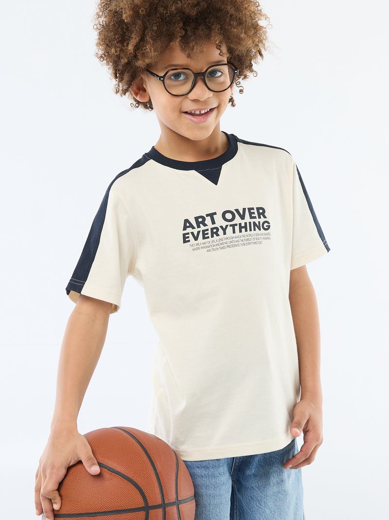 Camiseta estampada con mensaje Blanco - Kiabi