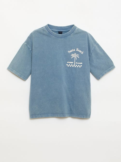 Camiseta estampada con mensaje de manga corta - Kiabi