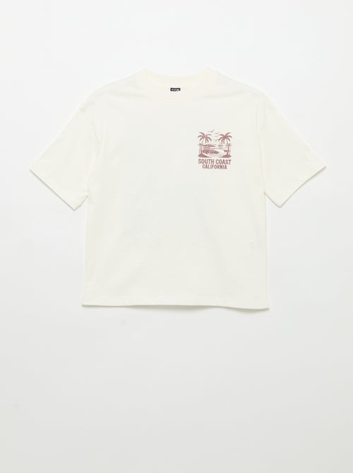 Camiseta estampada con mensaje de manga corta - Kiabi