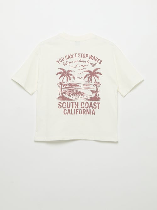 Camiseta estampada con mensaje de manga corta - Kiabi