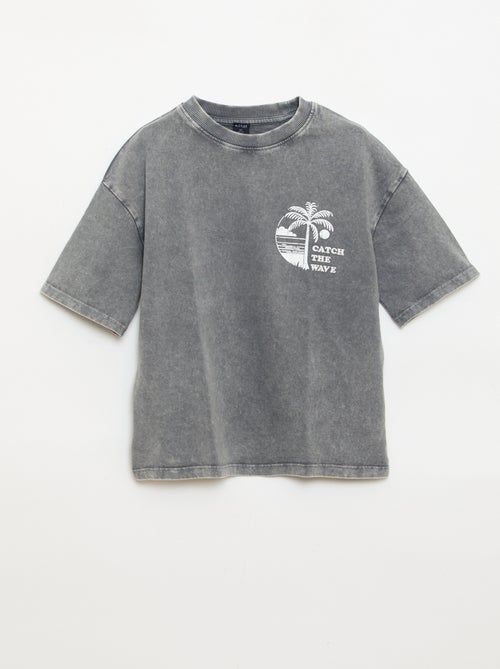 Camiseta estampada con mensaje de manga corta - Kiabi