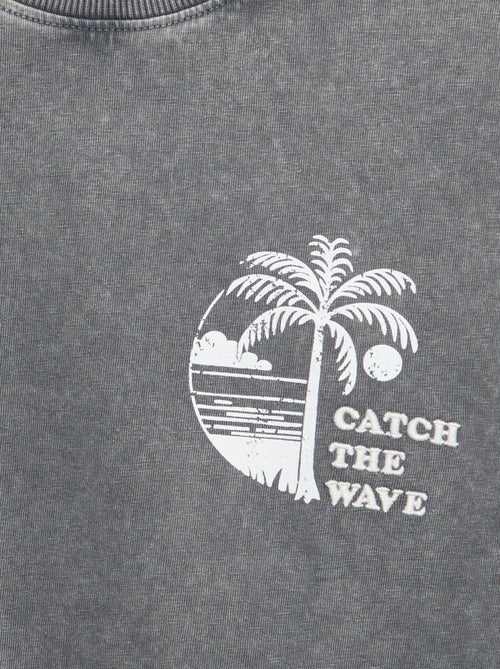 Camiseta estampada con mensaje de manga corta - Kiabi