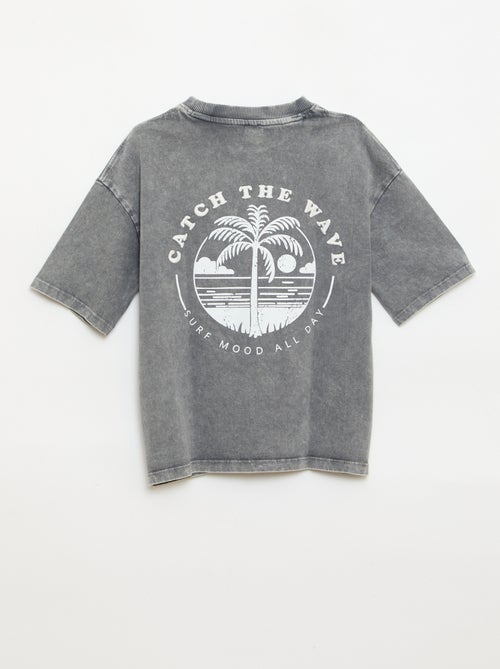 Camiseta estampada con mensaje de manga corta - Kiabi