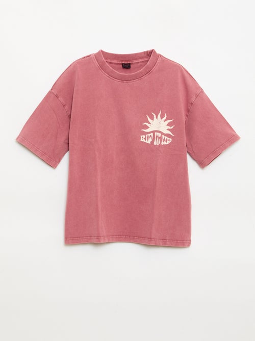 Camiseta estampada con mensaje de manga corta - Kiabi