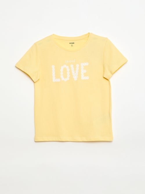 Camiseta estampada con mensaje y manga corta - Kiabi