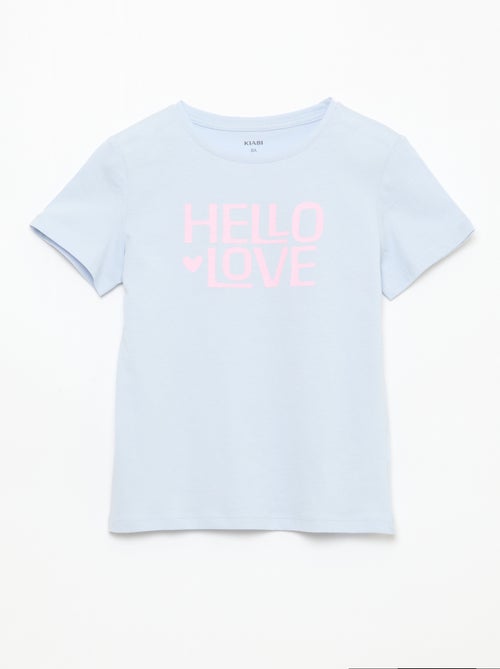 Camiseta estampada con mensaje y manga corta - Kiabi