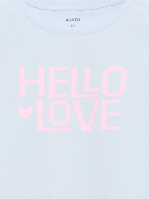 Camiseta estampada con mensaje y manga corta - Kiabi