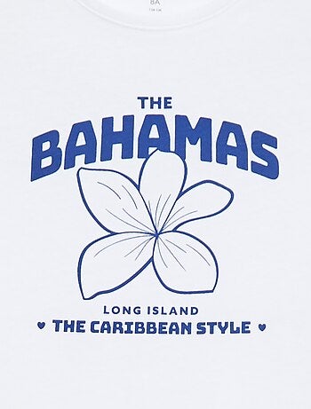 Camiseta estampada con mensaje y manga corta