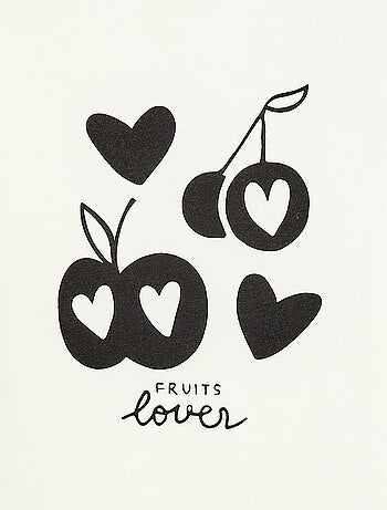 Camiseta estampada con mensaje y manga corta