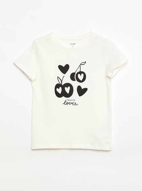 Camiseta estampada con mensaje y manga corta - Kiabi