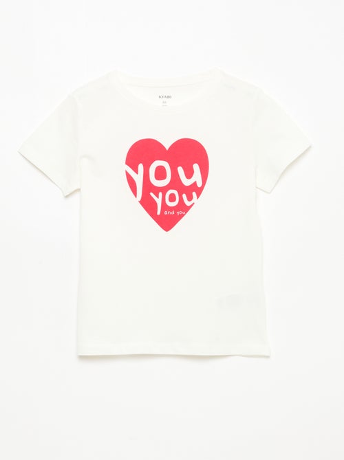 Camiseta estampada con mensaje y manga corta - Kiabi