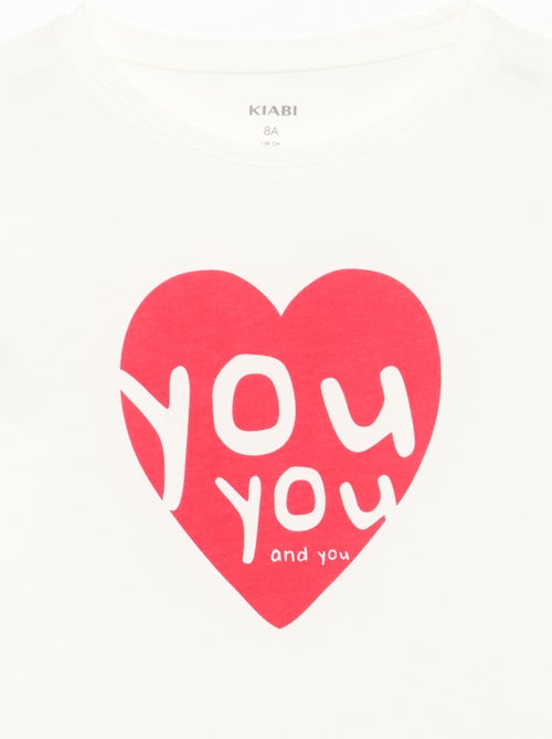 Camiseta estampada con mensaje y manga corta - Kiabi