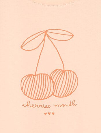 Camiseta estampada con mensaje y manga corta