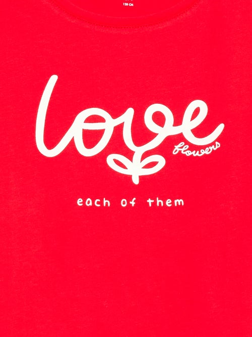 Camiseta estampada con mensaje y manga corta - Kiabi