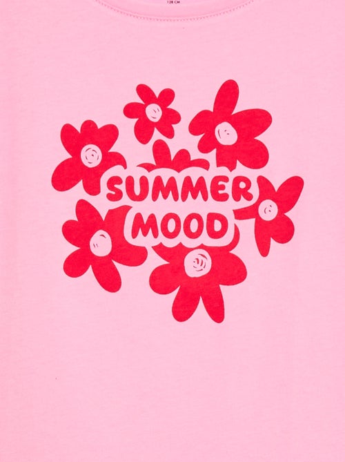 Camiseta estampada con mensaje y manga corta - Kiabi