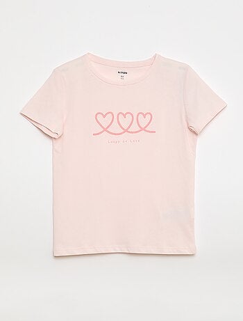 Camiseta estampada con mensaje y manga corta