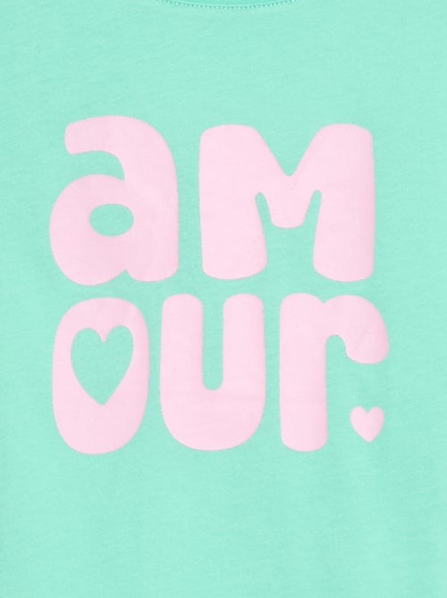 Camiseta estampada con mensaje y manga corta - Kiabi