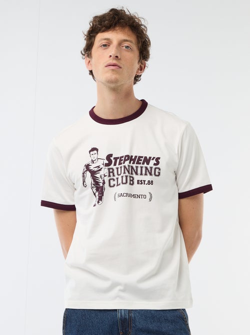 Camiseta estampada con ribete en contraste - Kiabi