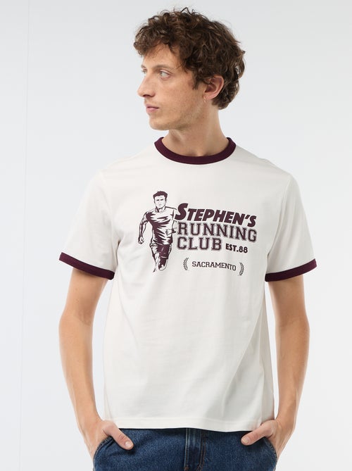 Camiseta estampada con ribete en contraste - Kiabi