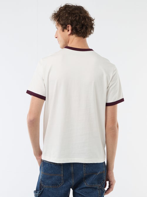 Camiseta estampada con ribete en contraste - Kiabi