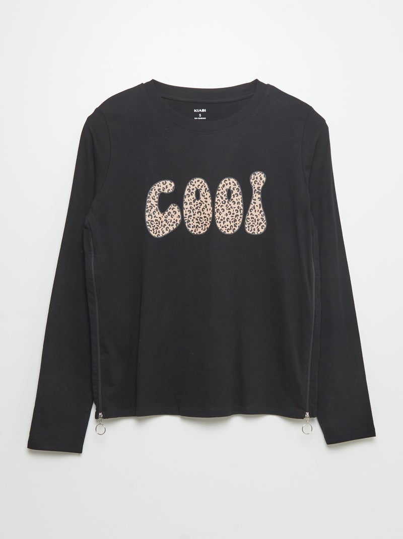 Camiseta estampada 'Cool' - So Easy NEGRO - Kiabi