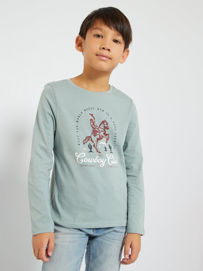 Camiseta estampada 'cowboy' AZUL - Kiabi
