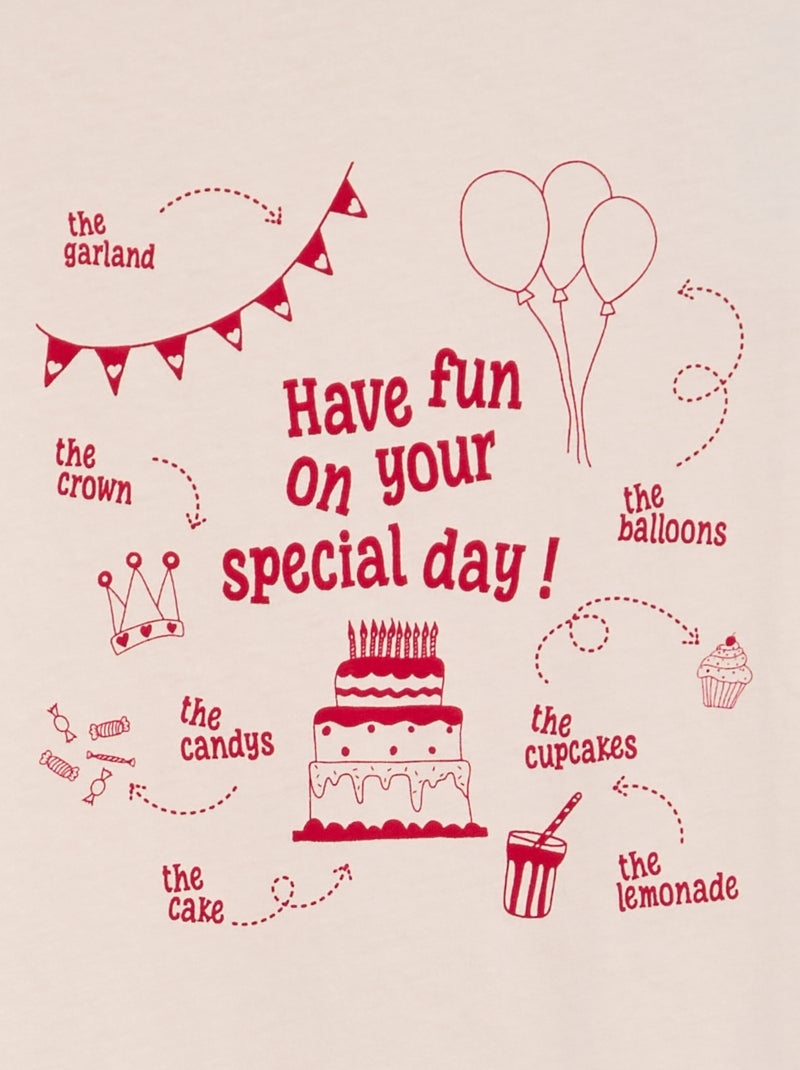 Camiseta estampada cumpleaños BLANCO - Kiabi