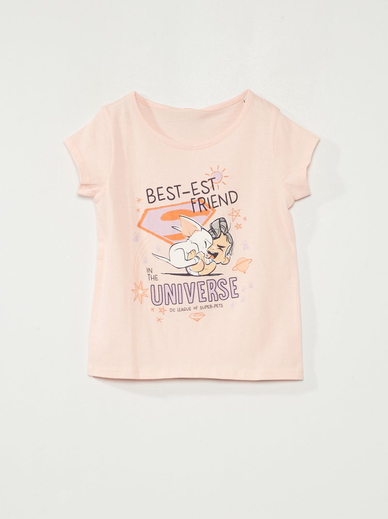 Camiseta estampada 'DC Liga de Supermascotas' rosa - Kiabi
