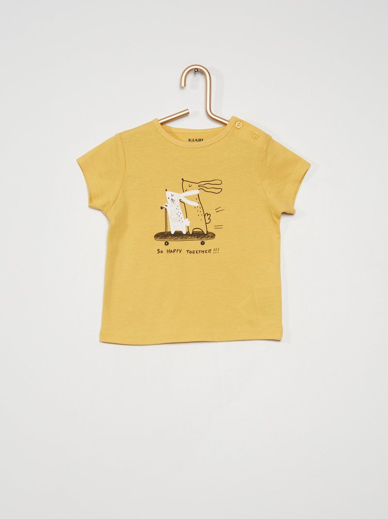 Camiseta estampada de algodón AMARILLO - Kiabi