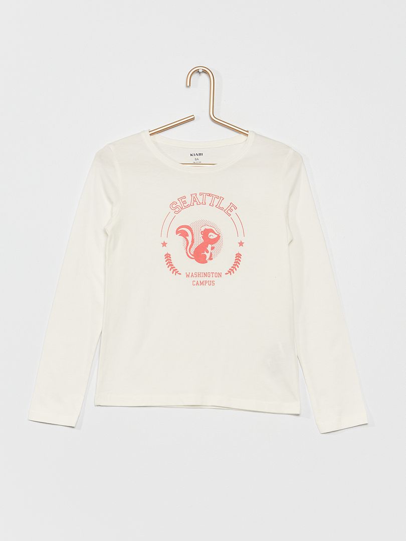 Camiseta estampada de algodón BEIGE - Kiabi