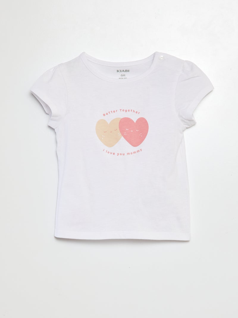 Camiseta estampada de algodón BLANCO - Kiabi