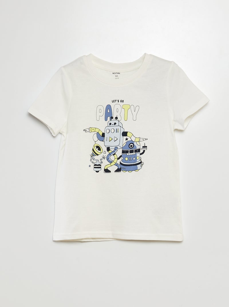 Camiseta estampada de algodón BLANCO - Kiabi