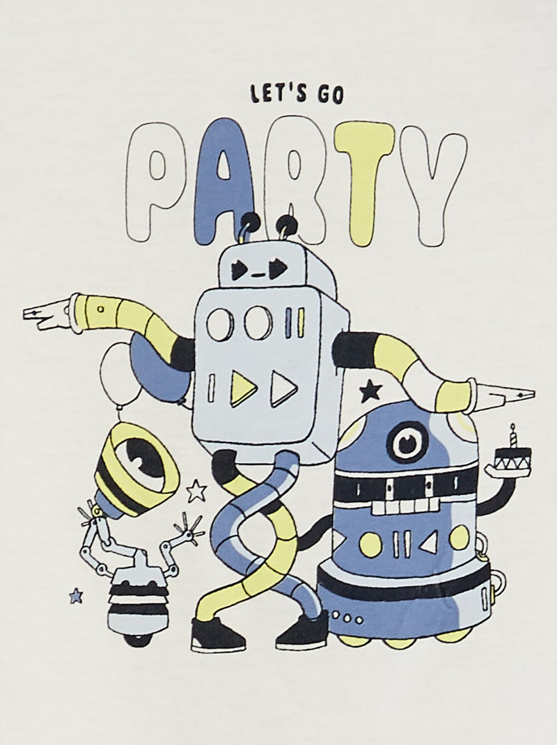 Camiseta estampada de algodón BLANCO - Kiabi