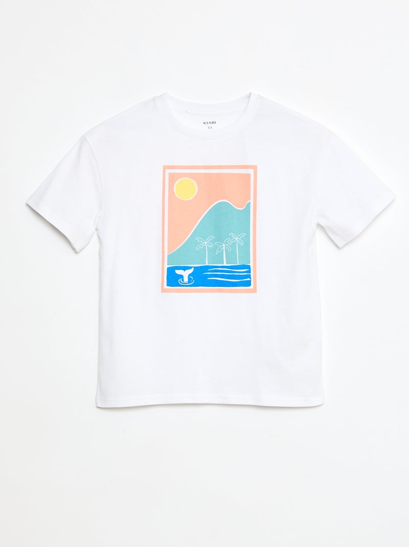 Camiseta estampada de algodón Blanco - Kiabi