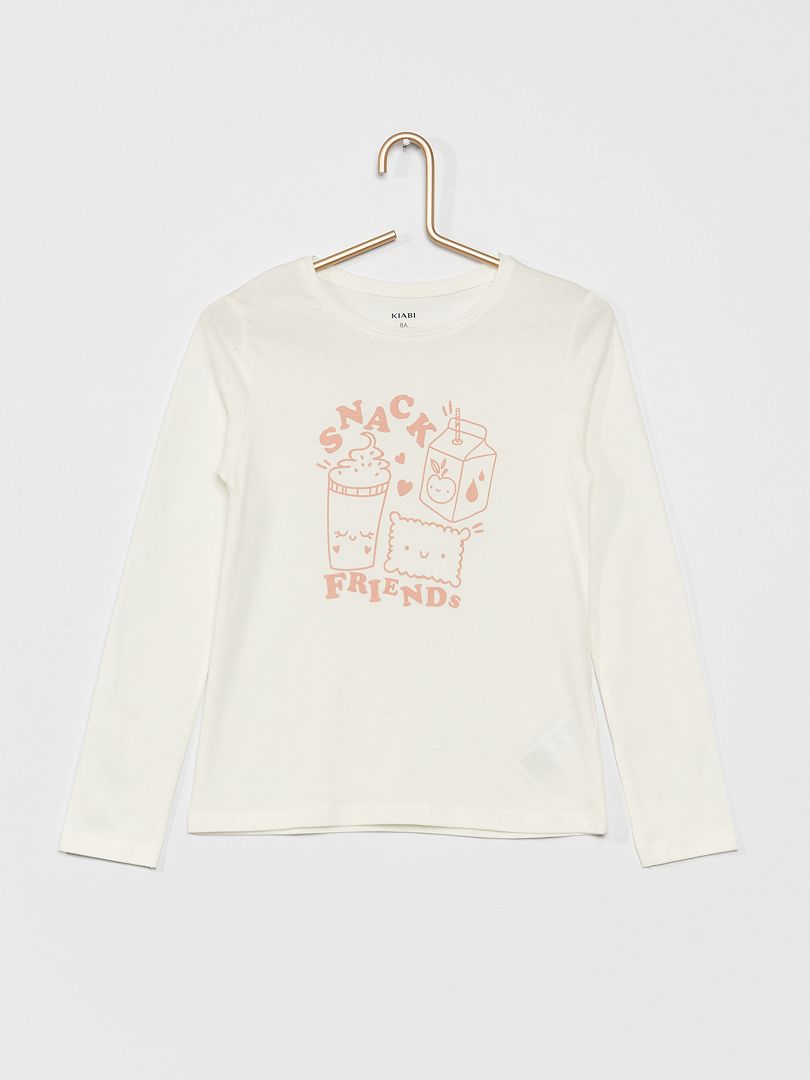 Camiseta estampada de algodón BLANCO - Kiabi