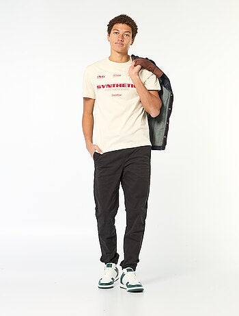 Camiseta estampada de algodón lisa