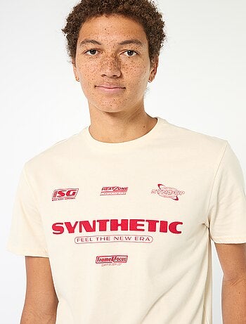 Camiseta estampada de algodón lisa